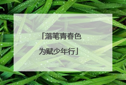 落笔青春色 为赋少年行